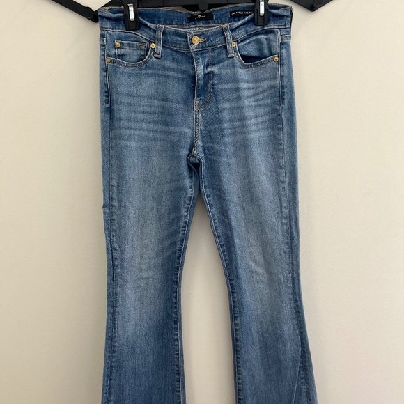 7 for all Mankind- bootcut jeans, distressed hem, Tribecca light wash - Picture 1 of 6
